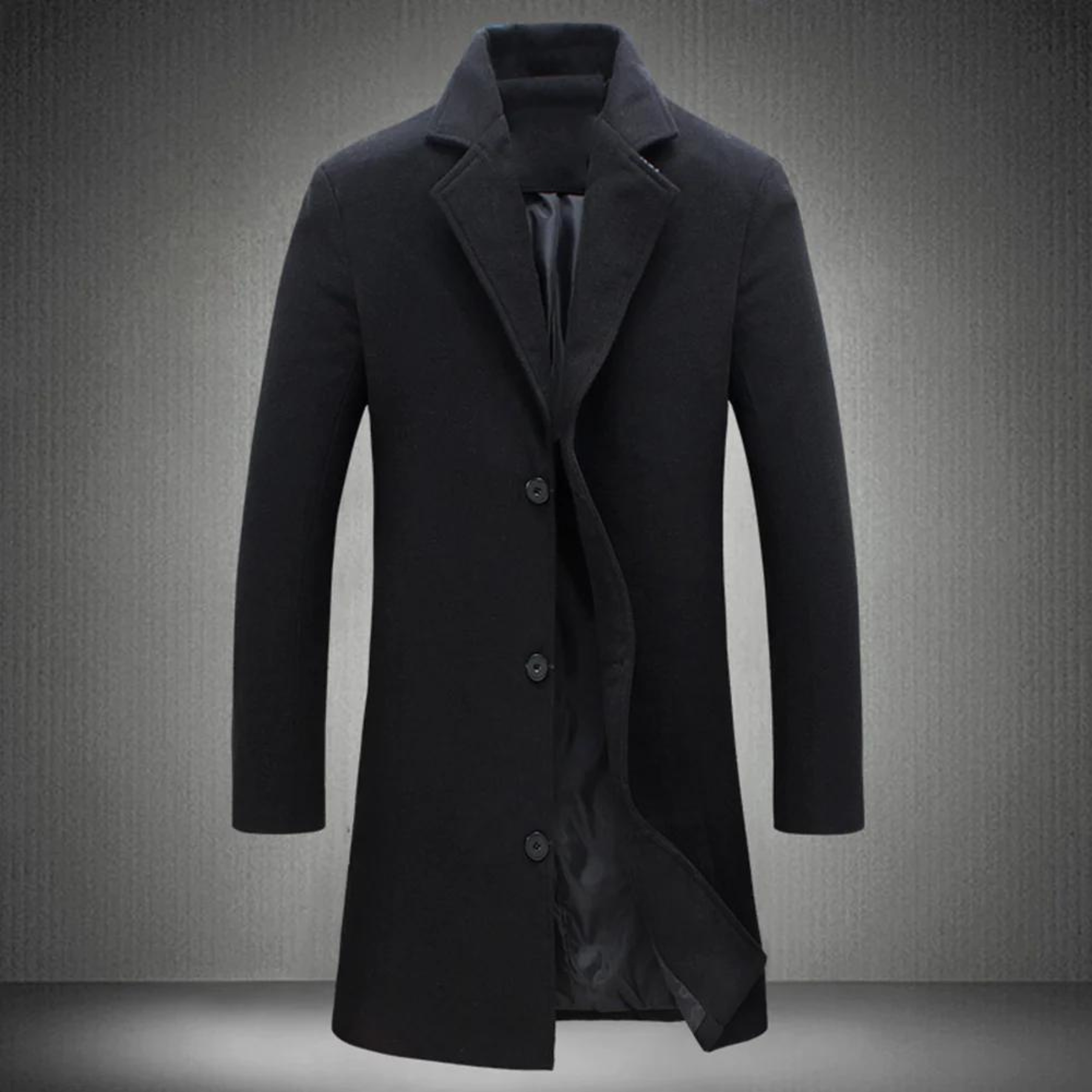 Men’s Straight Mid-Length Coat Classic Collar