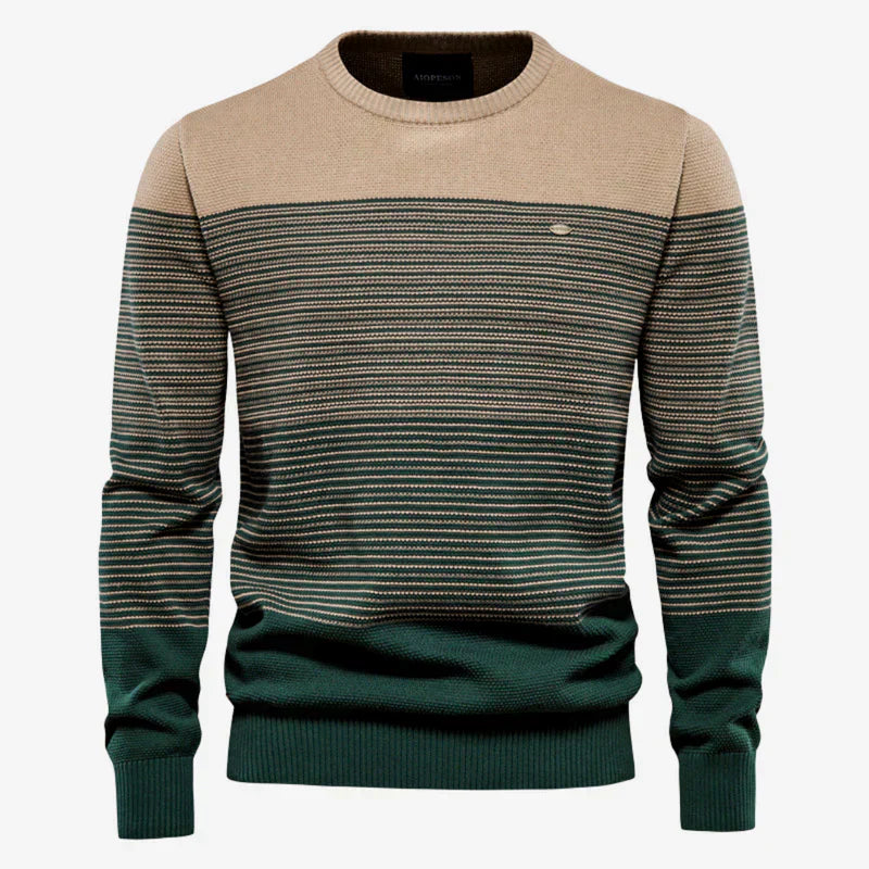 Sweater Straight Shape Long Sleeve Multi-striped
