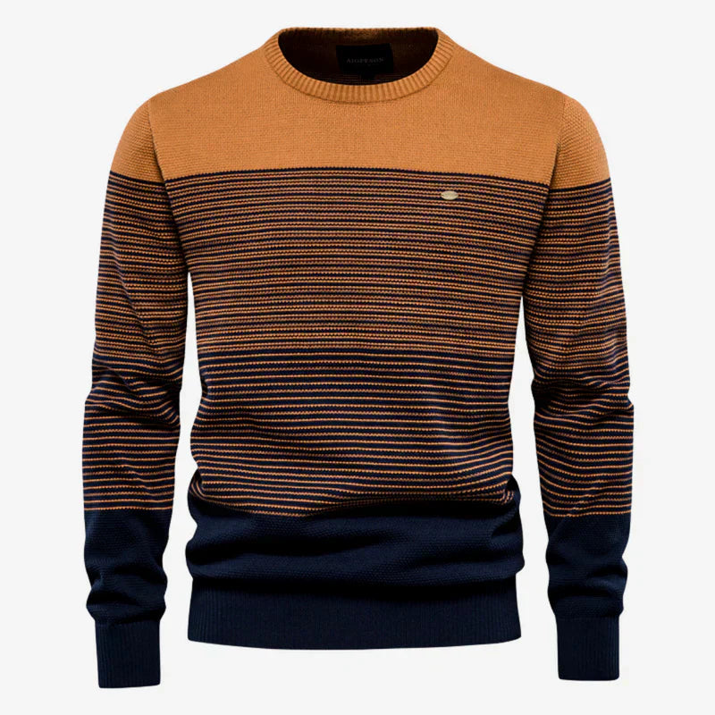 Sweater Straight Shape Long Sleeve Multi-striped