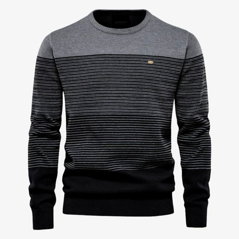 Sweater Straight Shape Long Sleeve Multi-striped