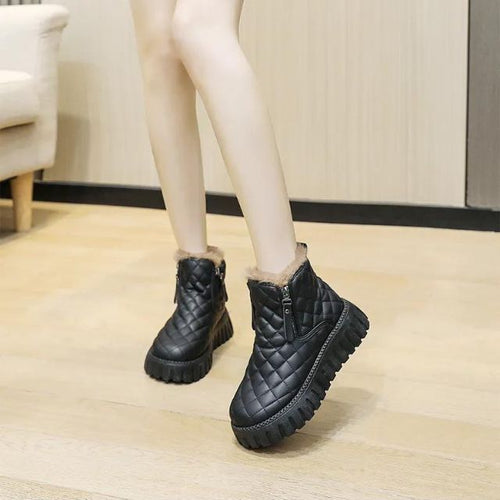 Ankle Boots Mid-Length Straight Quilted