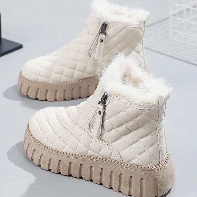 Ankle Boots Mid-Length Straight Quilted