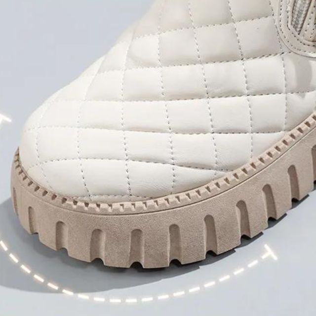 Ankle Boots Mid-Length Straight Quilted