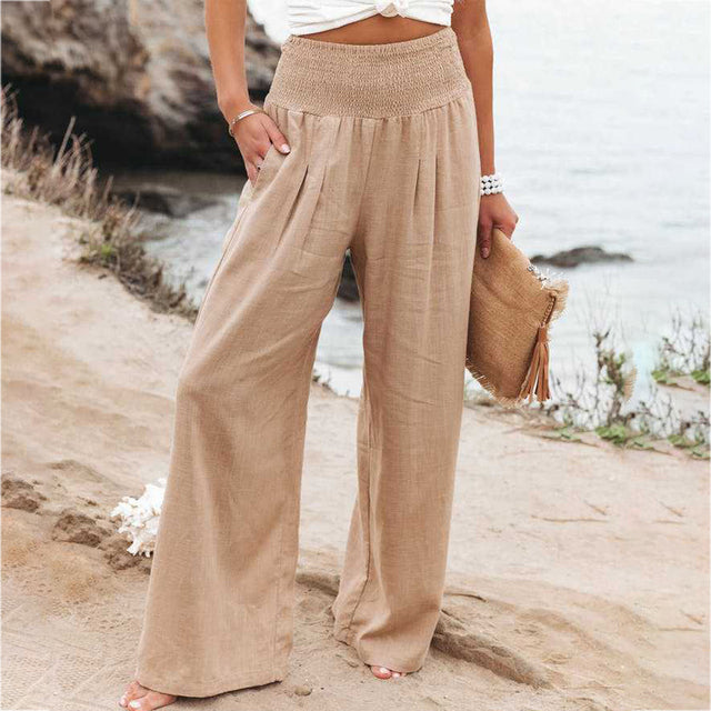 Wide-Leg Trousers Relaxed Fit Ankle-Length