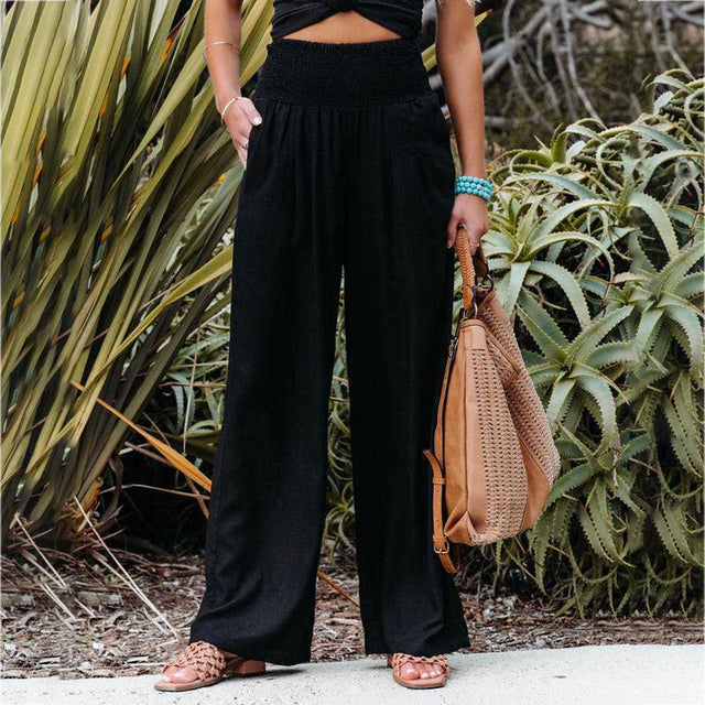 Wide-Leg Trousers Relaxed Fit Ankle-Length