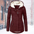 Women's Straight Cut Long Sleeve Jacket with Zipper Closure