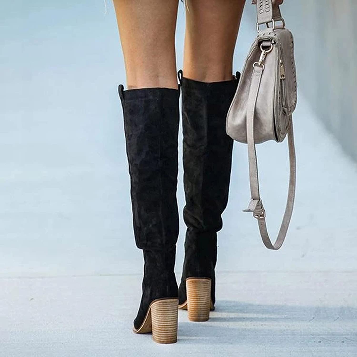 Over-the-Knee Boots Straight Silhouette Smooth Surface