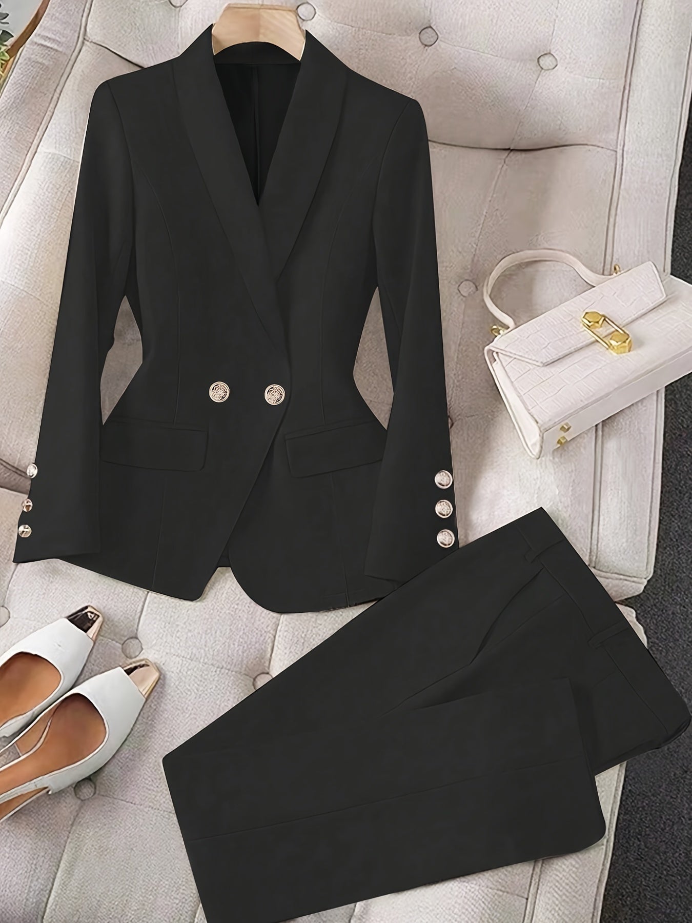 Women’s Blazer and Trousers Set Straight Cut