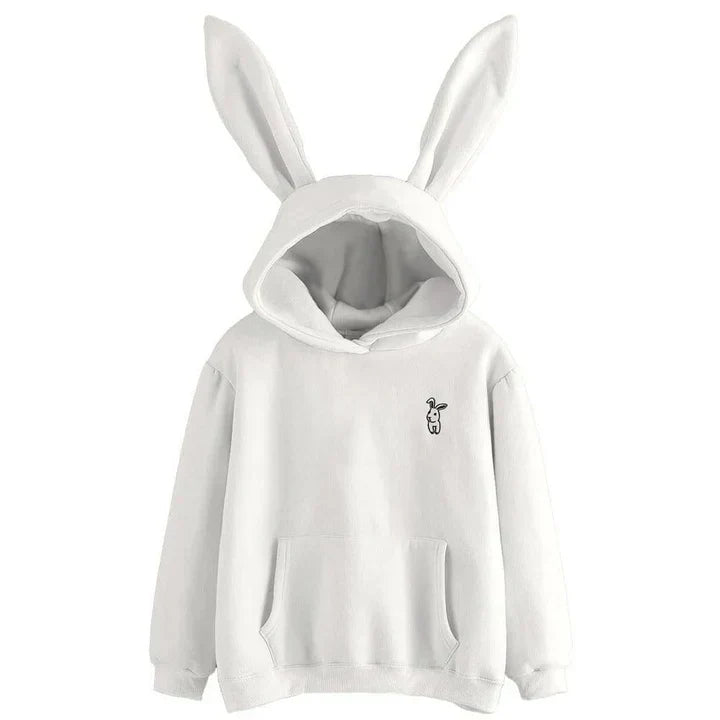 Hoodie Sweatshirt Straight Cut Long Sleeve Bunny Ears