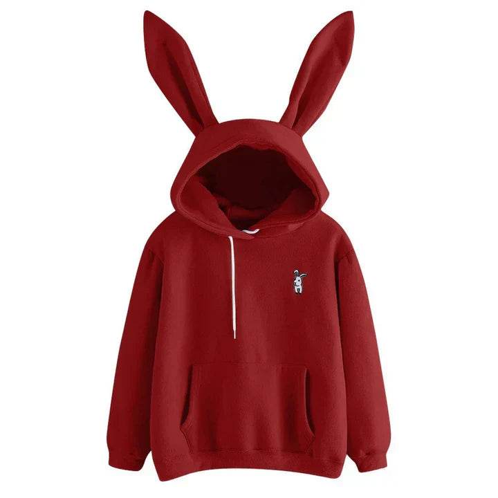 Hoodie Sweatshirt Straight Cut Long Sleeve Bunny Ears