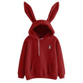 Hoodie Sweatshirt Straight Cut Long Sleeve Bunny Ears