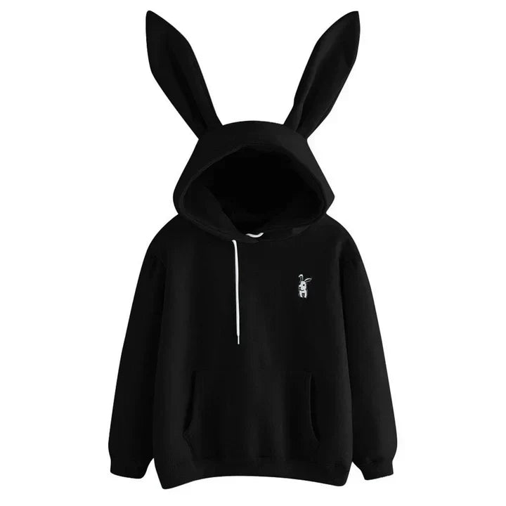 Hoodie Sweatshirt Straight Cut Long Sleeve Bunny Ears