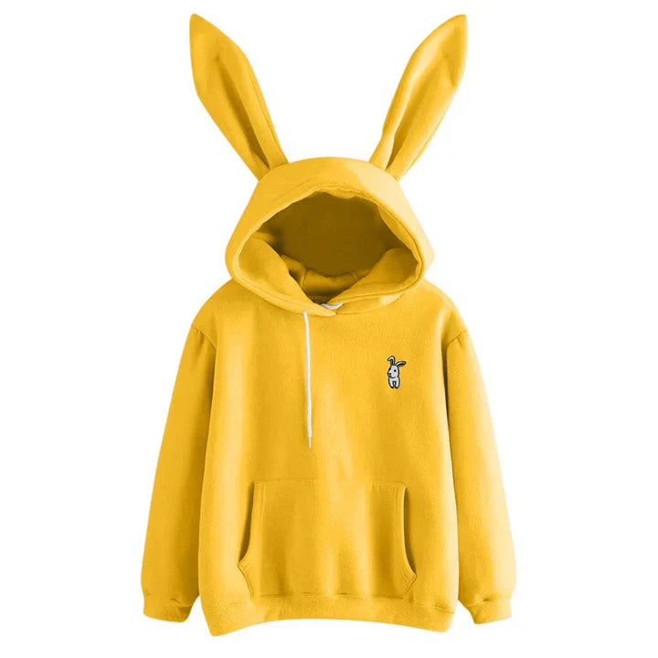 Hoodie Sweatshirt Straight Cut Long Sleeve Bunny Ears