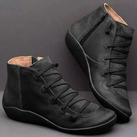 Ankle Boots With Rounded Toe Design