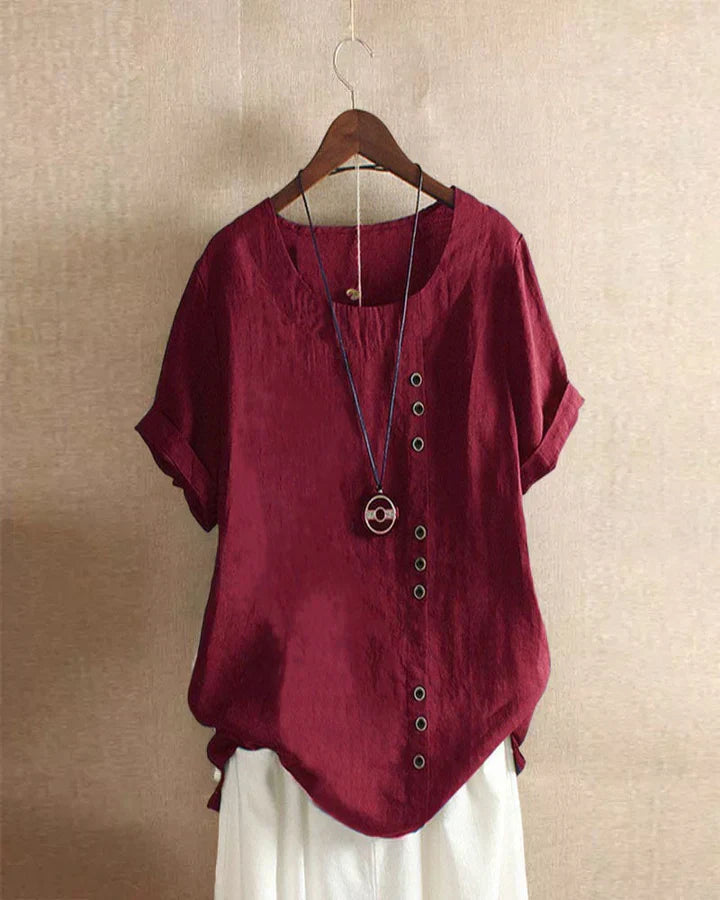 Blouse Straight Cut Short Sleeves