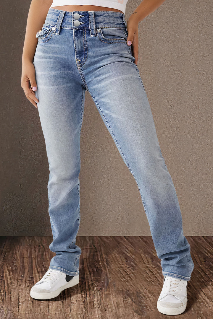 Women’s Straight Jeans Full Length with Pockets
