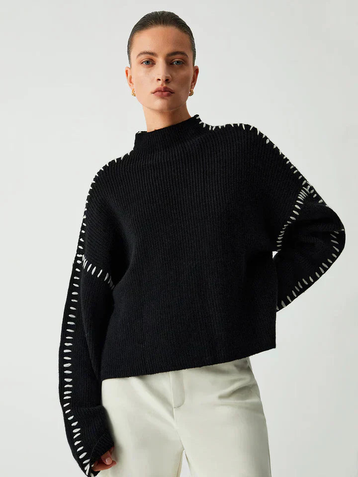 Jumper Loose Fit Hip-Length Ribbed