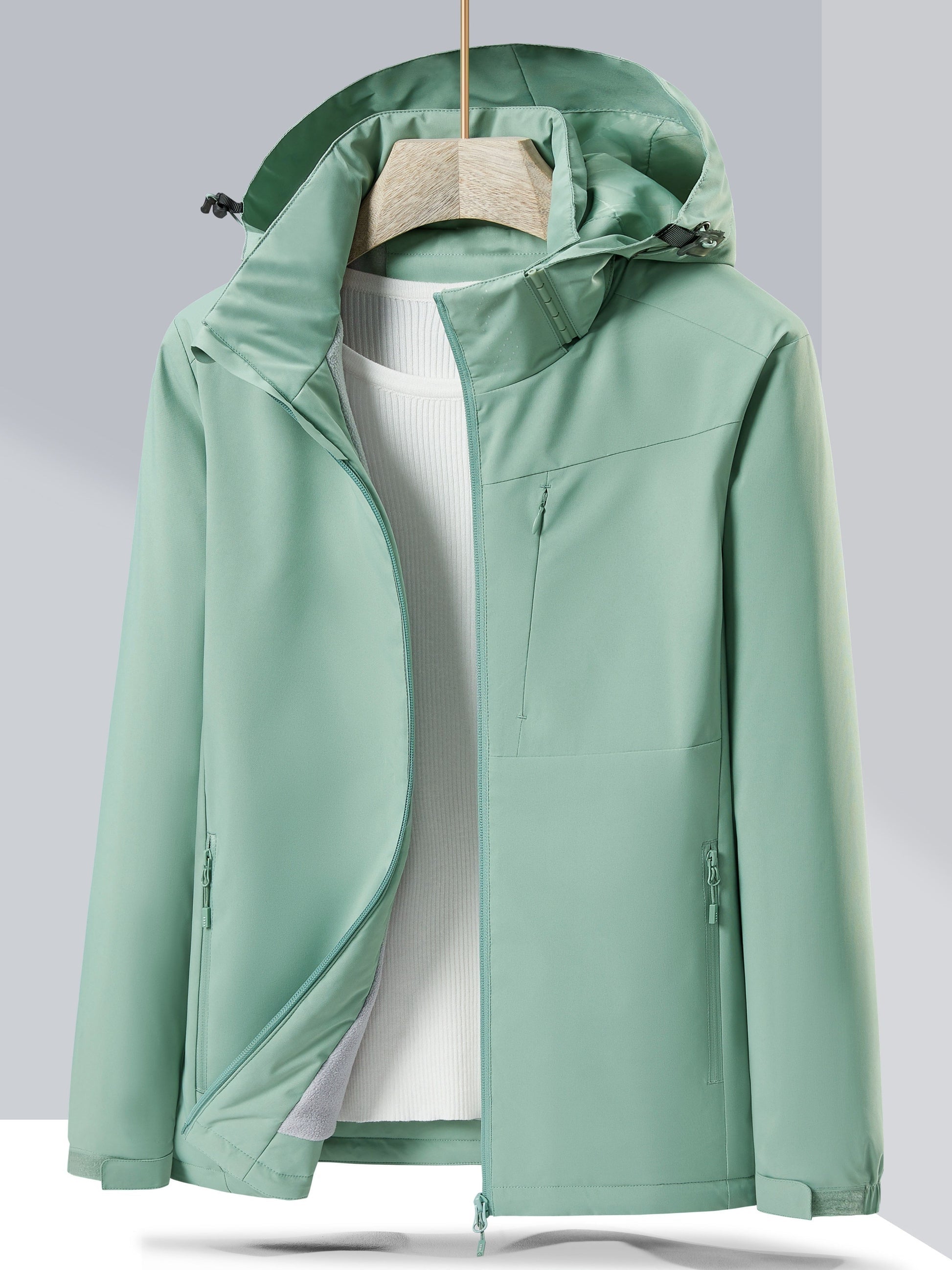 Women’s Mid-Length Jacket Straight Shape Hooded