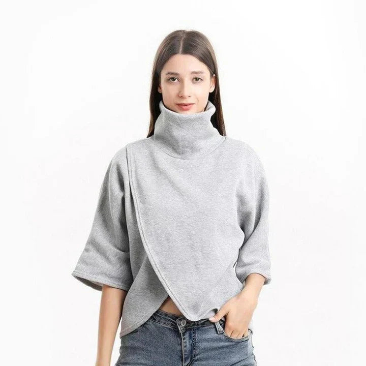 Poncho Jumper Relaxed Fit Roll Neck