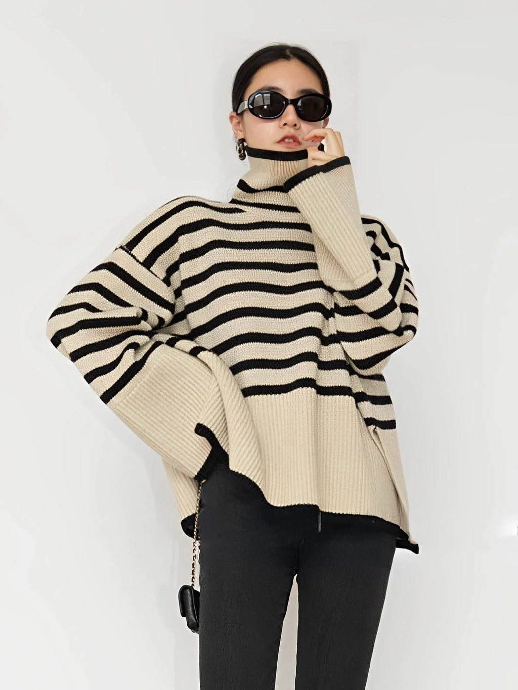 Women’s Oversized Roll Neck Jumper Medium Length