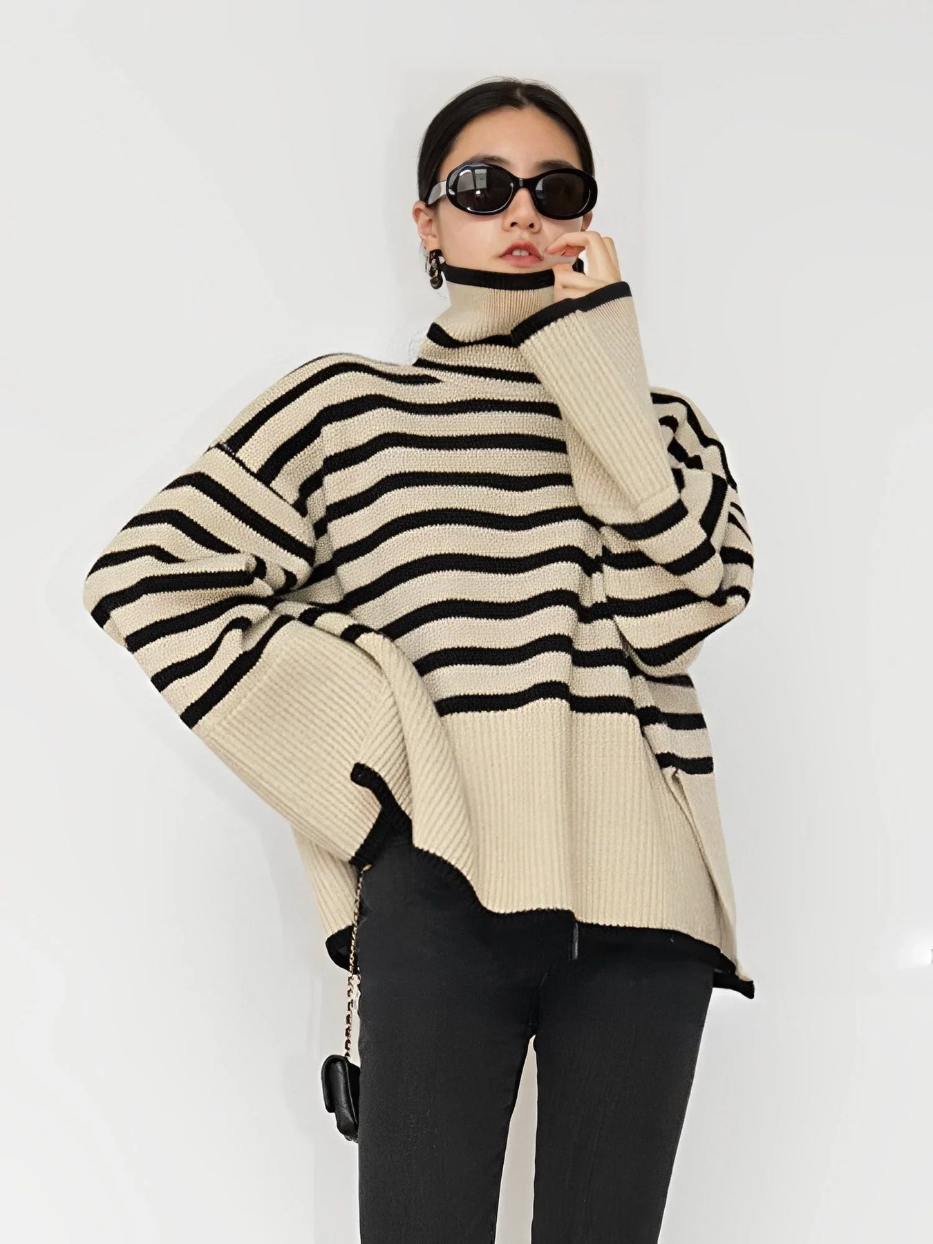 Women’s Oversized Roll Neck Jumper Medium Length