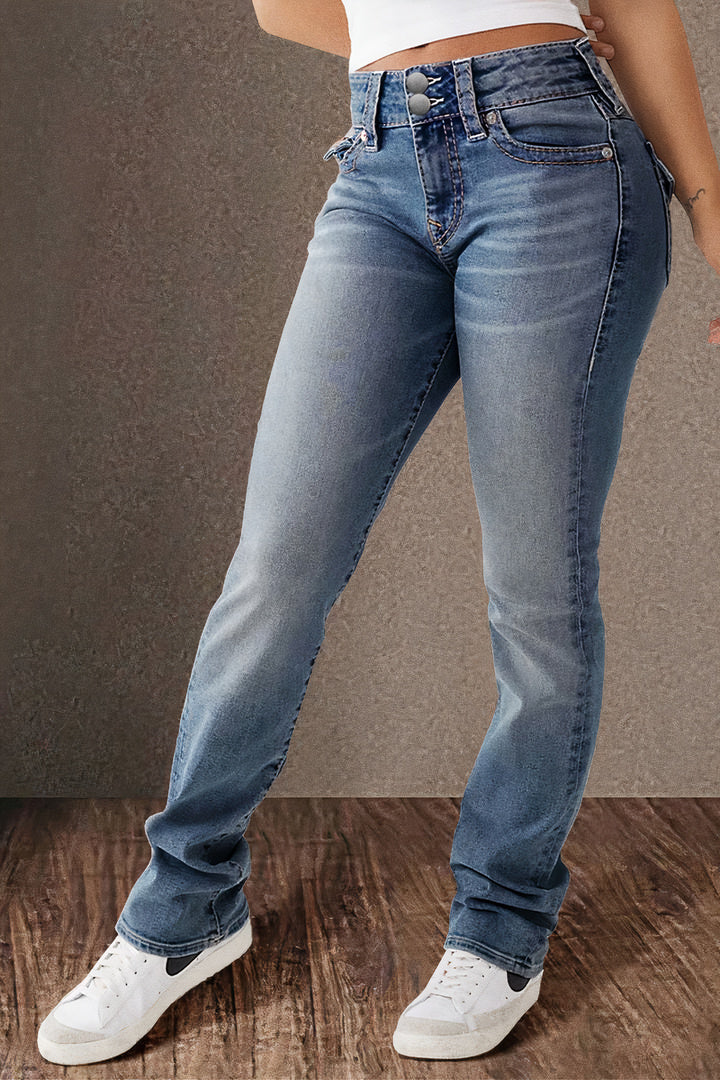 Women’s Straight Jeans Full Length with Pockets