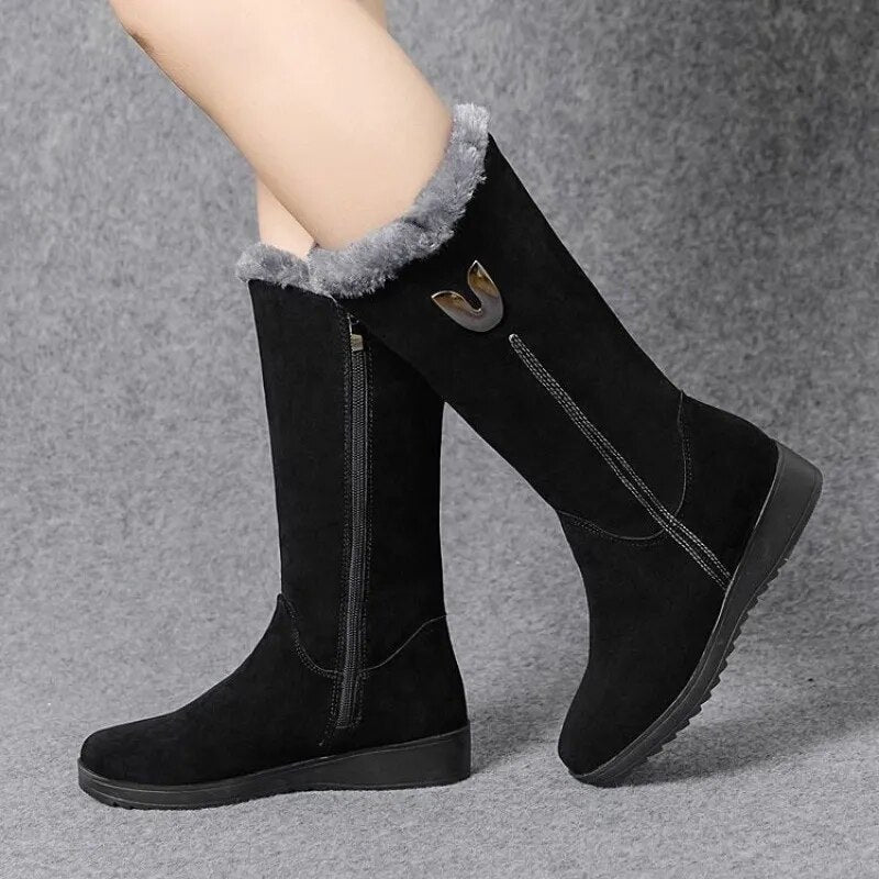 Over-the-Knee Boots Straight Silhouette Side Zip