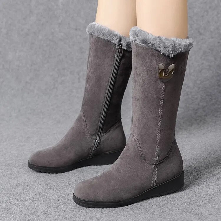 Over-the-Knee Boots Straight Silhouette Side Zip