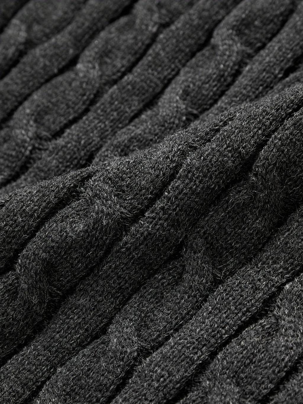 Men's Regular Fit Long Sleeve Sweater with Front Button Placket