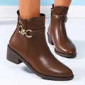 Women’s Ankle Boots Zip Closure Textured Surface