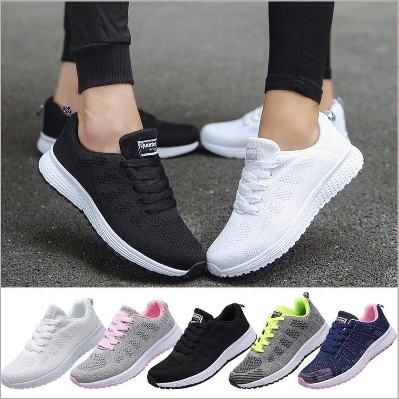 Low-Cut Lace-Up Trainers Rounded Toe