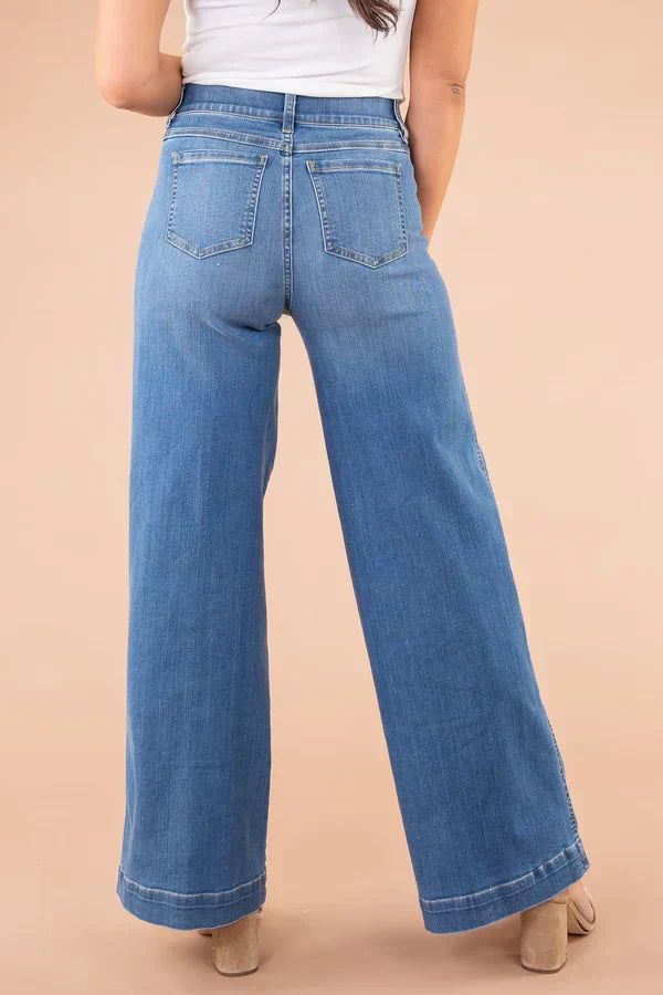 Women’s Flared Jeans Ankle Length Front Pockets
