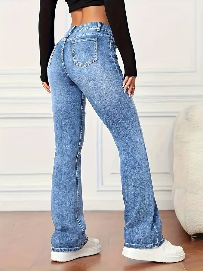 Women’s Flared Jeans Ankle Length with Pockets