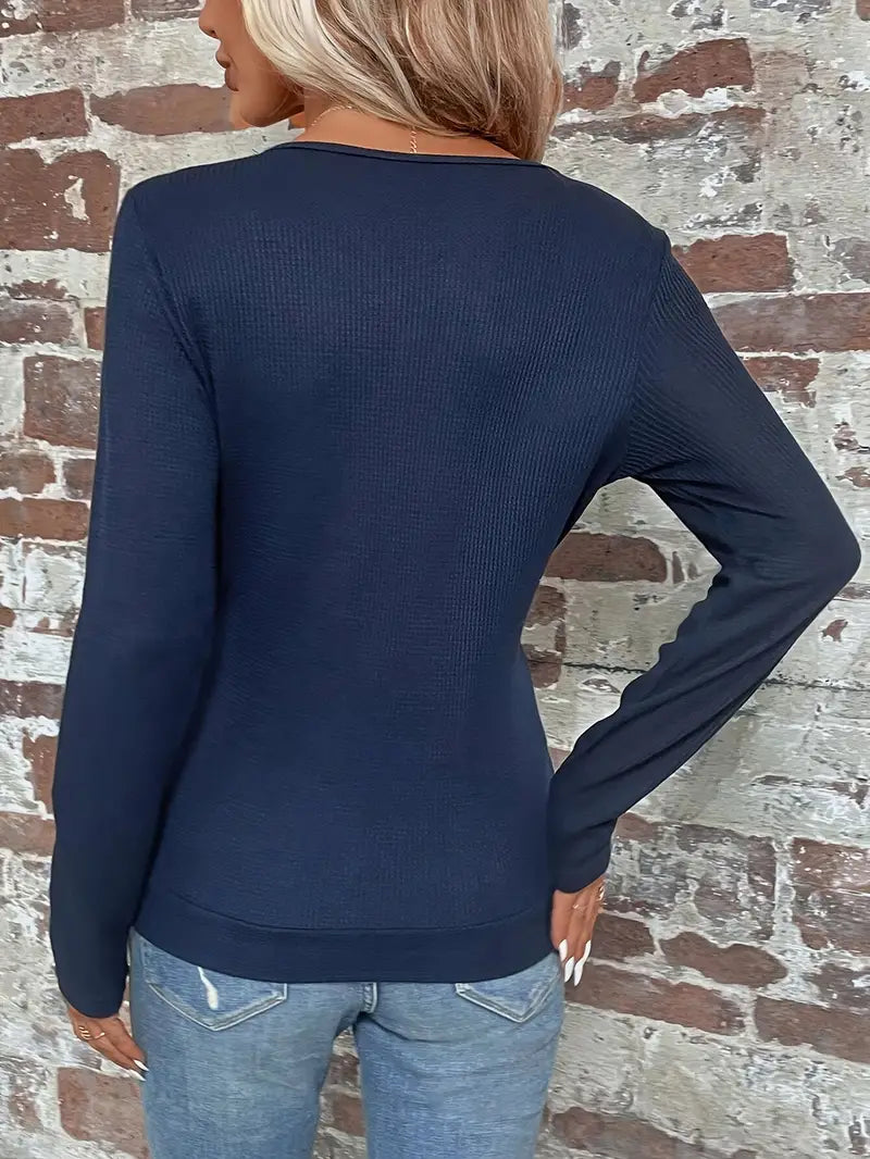 Fitted Wrap Jumper with V-Neck