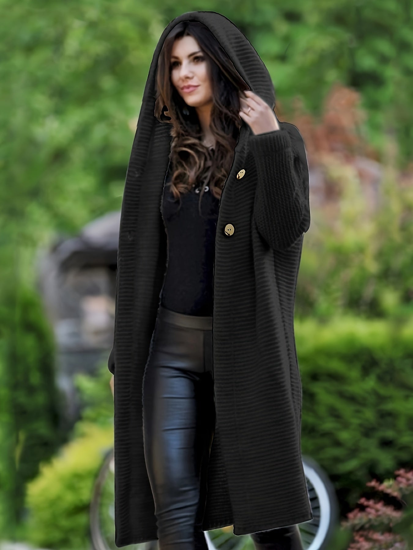 Women’s Hooded Cardigan Loose Fit Long Sleeve