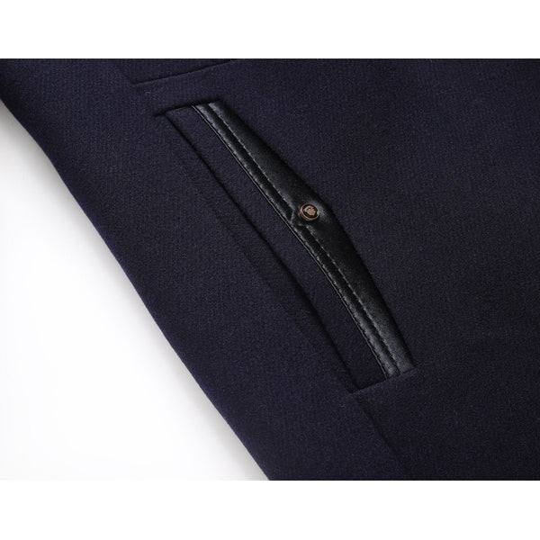 Slim Mid-Length Coat with Zip Closure