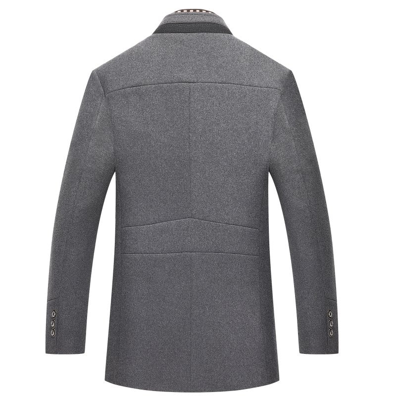 Slim Mid-Length Coat with Zip Closure