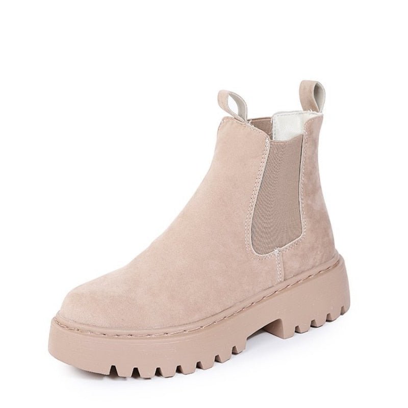 Ankle Boots Mid-Calf Rounded Toe