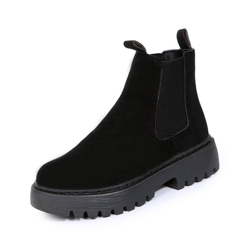 Ankle Boots Mid-Calf Rounded Toe