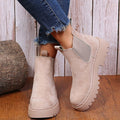 Ankle Boots Mid-Calf Rounded Toe