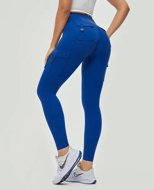 High-Waisted Leggings Fitted Design with Cargo Pockets