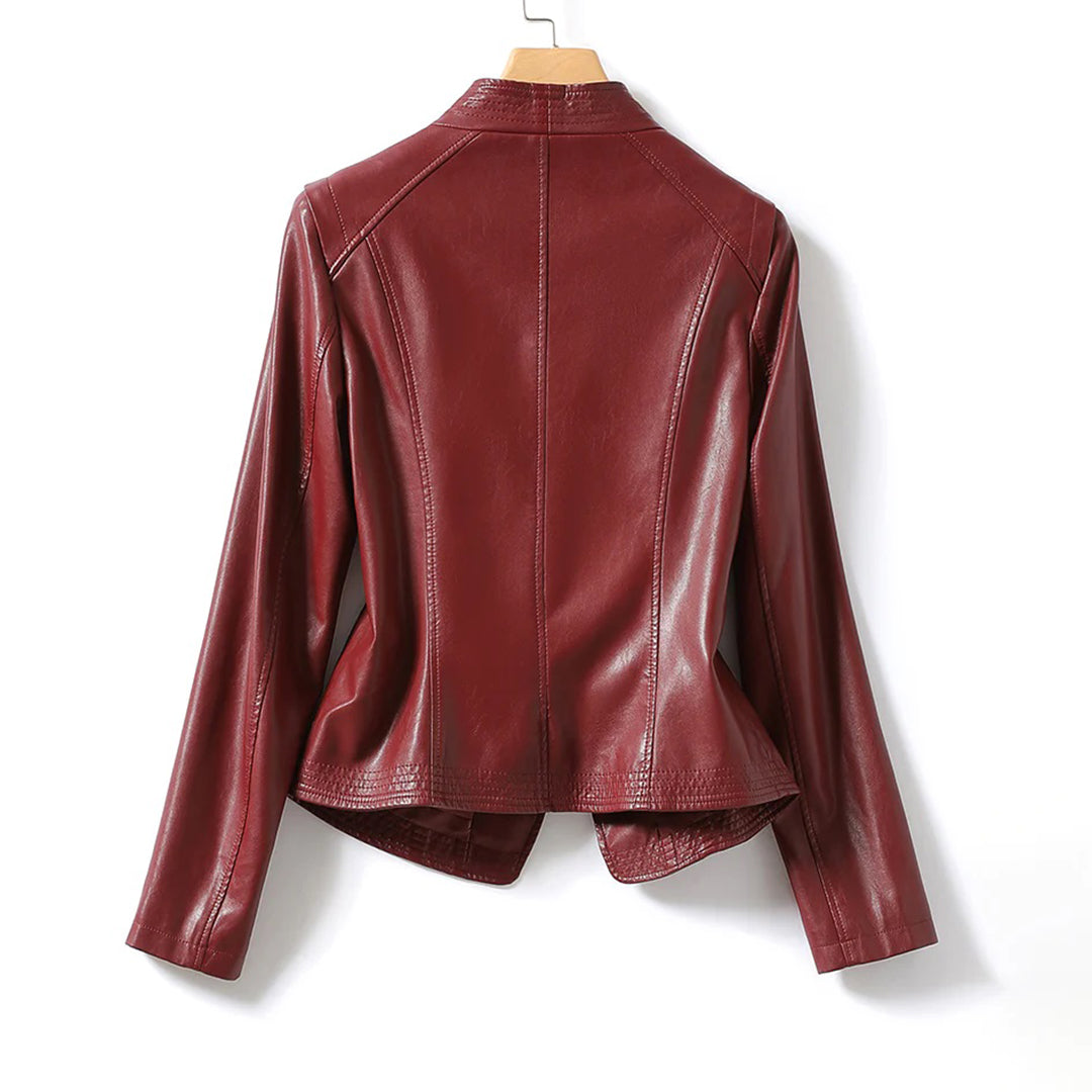 Slim-Fit Jacket Hip-Length Straight Shape