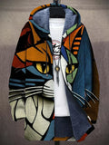Jacket Loose Fit Long Sleeve Cat Pattern