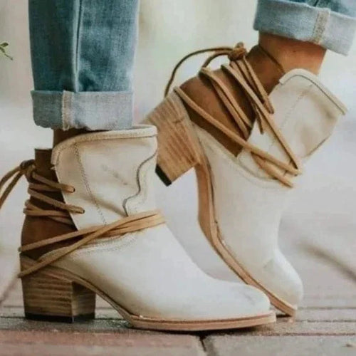 Ankle Boots Lace Up Smooth Finish