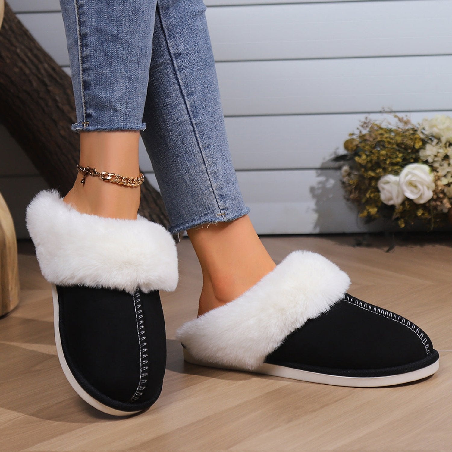 Women’s Slippers Low-Cut Closed-Toe Flat Sole