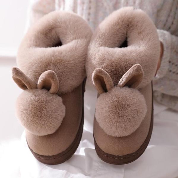 Bunny Slippers Closed Toe Plush Design