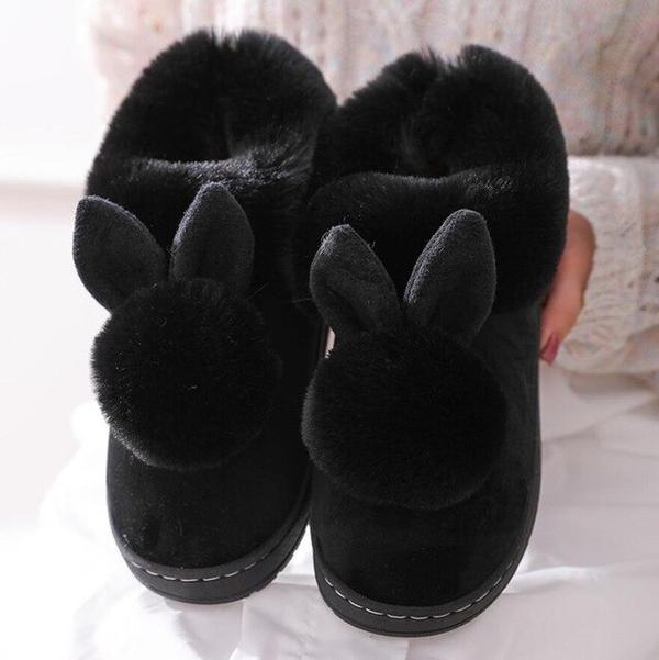 Bunny Slippers Closed Toe Plush Design