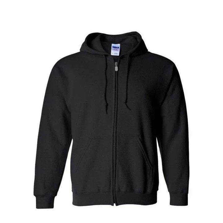 Men's Zip-Up Hoodie Straight Fit Hip-Length