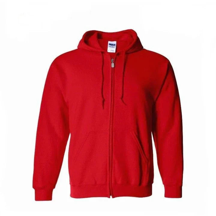Men's Zip-Up Hoodie Straight Fit Hip-Length
