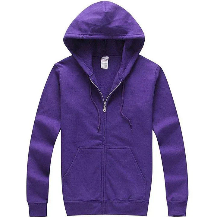 Men's Zip-Up Hoodie Straight Fit Hip-Length